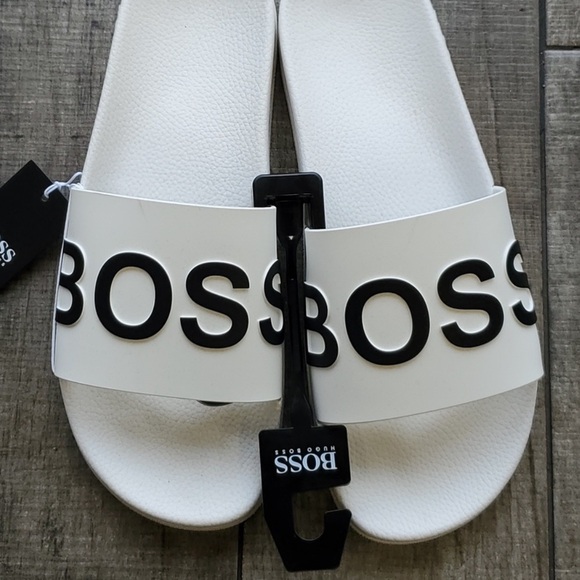 Last One 100% Authentic Hugo Boss BOSS logo sandal / slipper New - Picture 3 of 3
